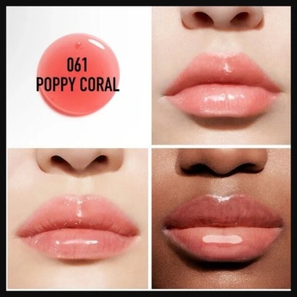 Dior Lip Glow Oil Hydrating High-Shine Gloss in 061 Poppy Coral NEW - Picture 2 of 2